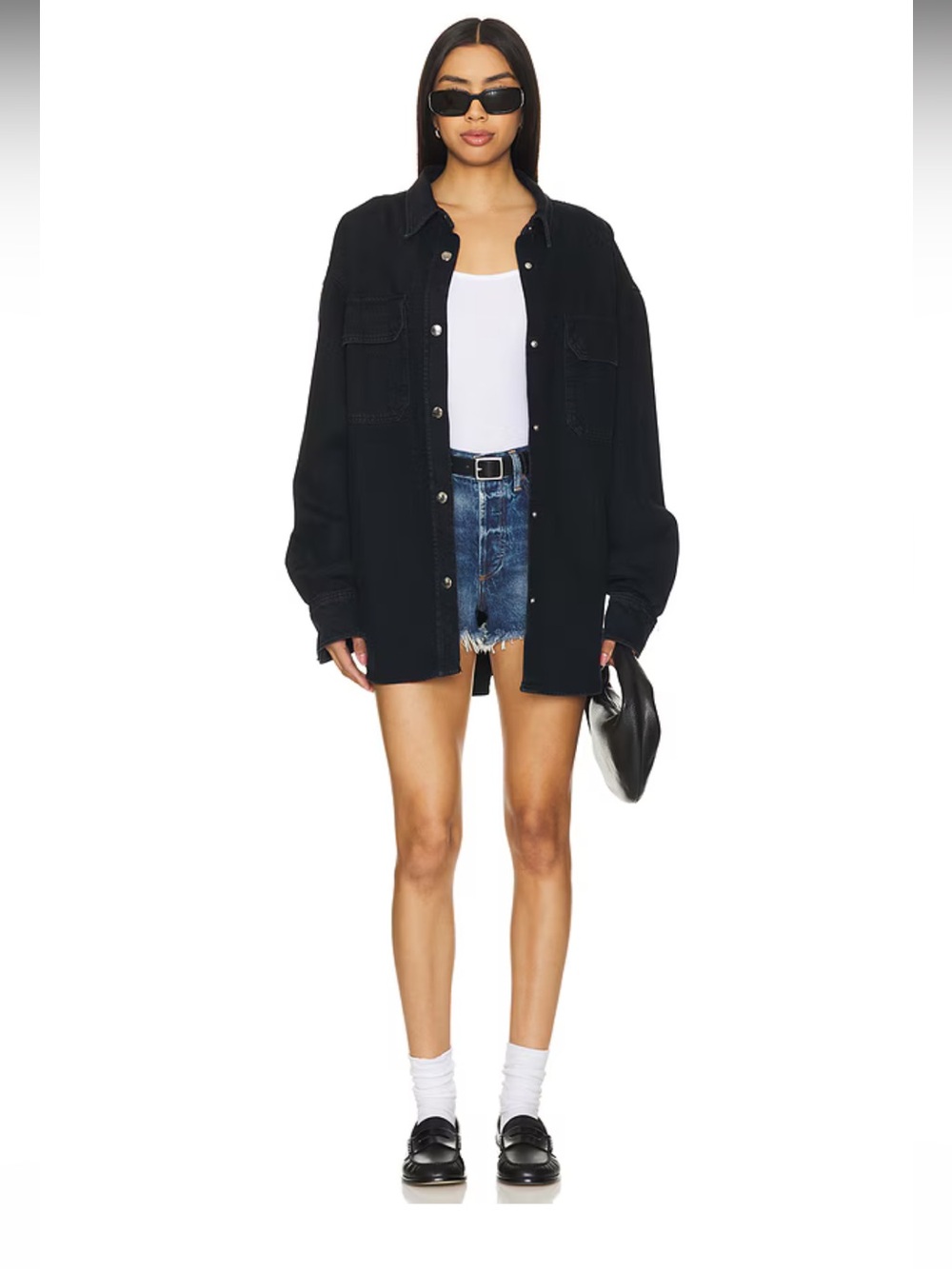 Agolde Parker Vintage Cut Off Shorts in Dark Swapmeet